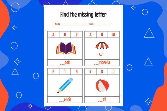 Education spelling worksheets for kids