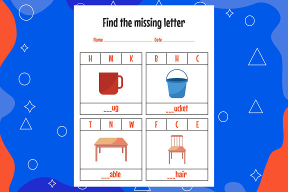 Education spelling worksheets for kids
