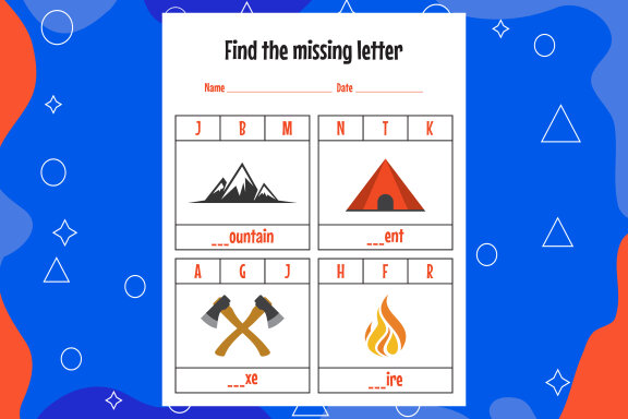 Education spelling worksheets for kids