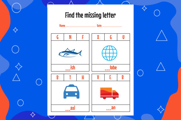 Education spelling worksheets for kids