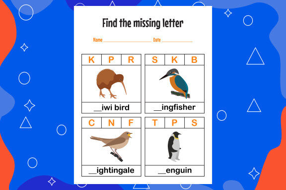 Education spelling worksheets for kids