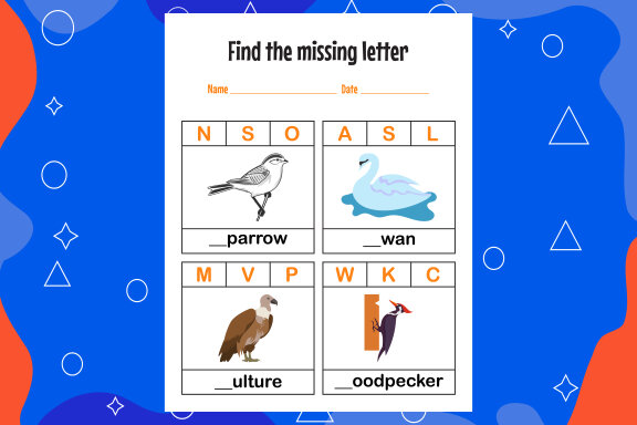 Education spelling worksheets for kids