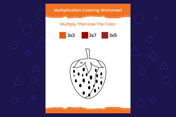 Multiplication Coloring worksheet with the image