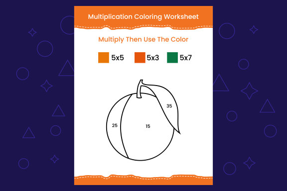 Multiplication Coloring worksheet with the image