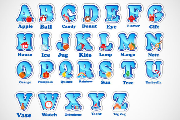 Alphabet stickers for kids