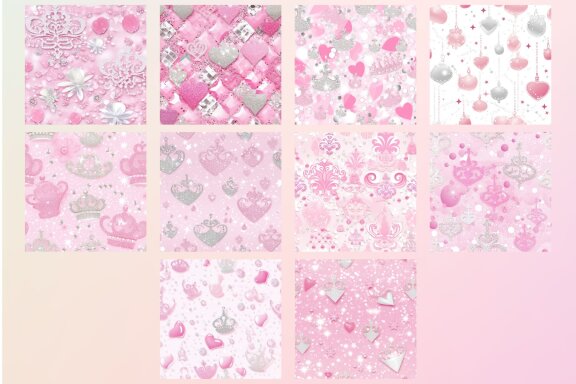 Pink and Silver Glitter Pattern