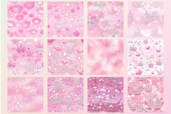 Pink and Silver Glitter Pattern