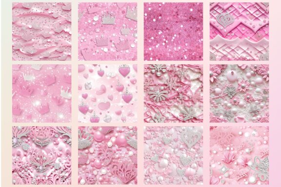 Pink and Silver Glitter Pattern