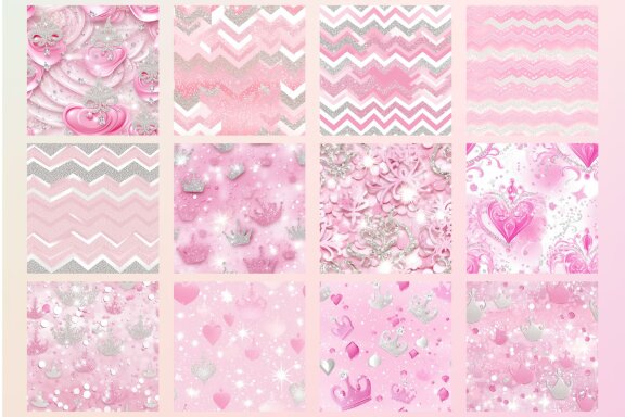 Pink and Silver Glitter Pattern