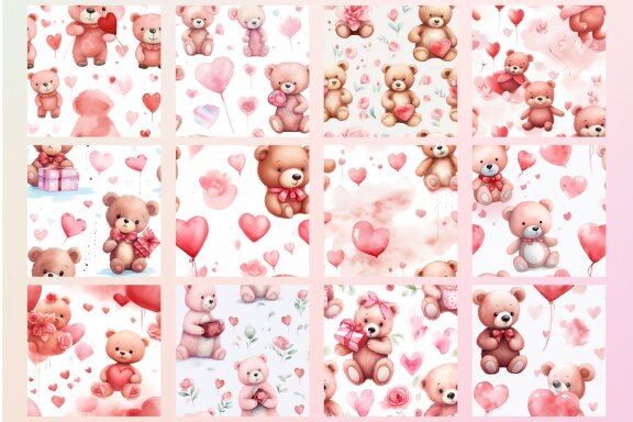Bear Valentine Pattern