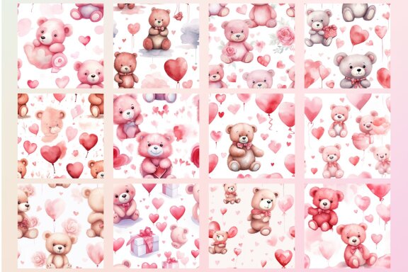 Bear Valentine Pattern