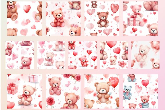 Bear Valentine Pattern