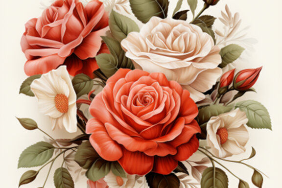 watercolor valentine flower