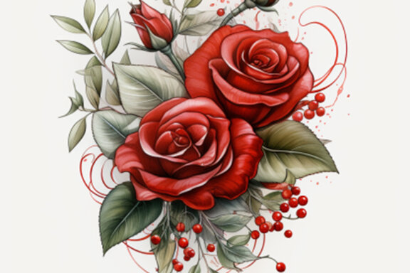 watercolor valentine flower