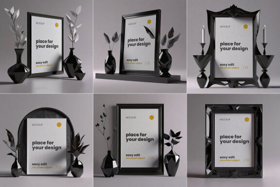 Dark Ceramic Frames Mockups