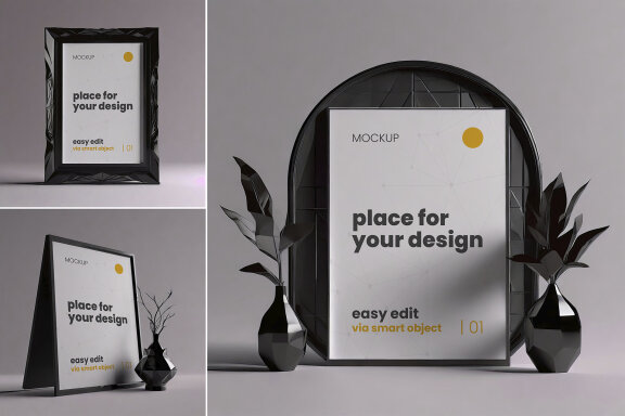 Dark Ceramic Frames Mockups