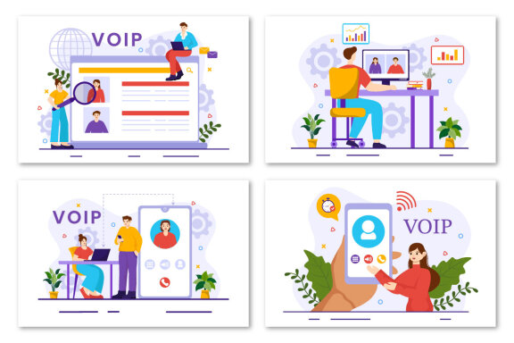 12 VOIP or Voice Over Internet Protocol Illustration