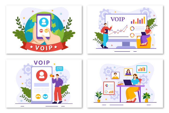 12 VOIP or Voice Over Internet Protocol Illustration
