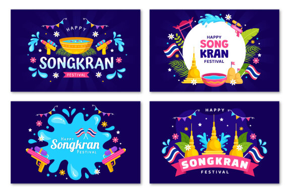 12 Songkran Festival Day Illustration