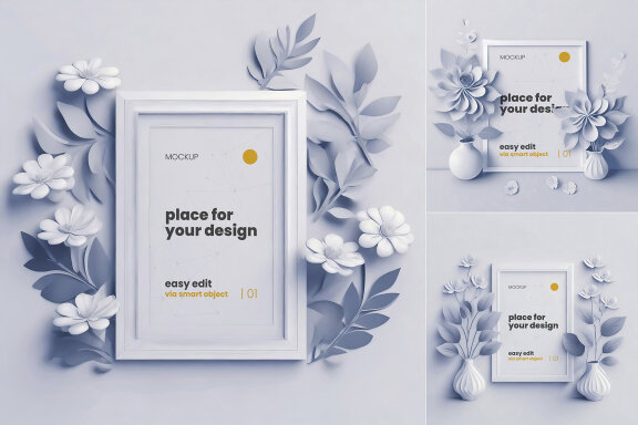 Flower and Plants Frames Poster Mockups