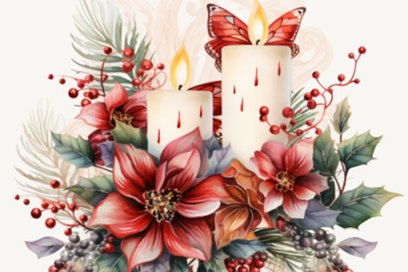 Watercolor candle