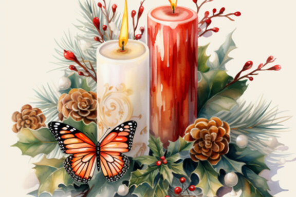 Watercolor candle