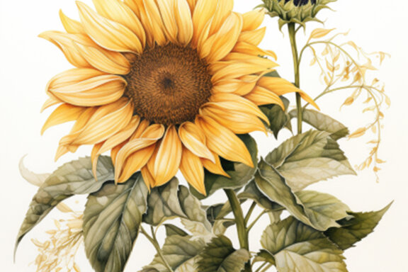 watercolor sunflower