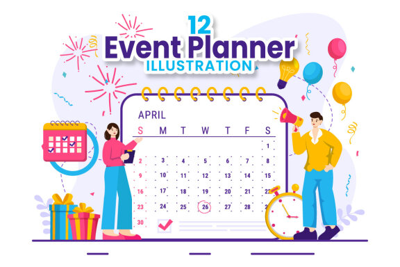 12 Event Planner Illustration