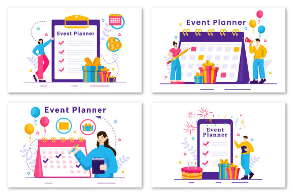 12 Event Planner Illustration