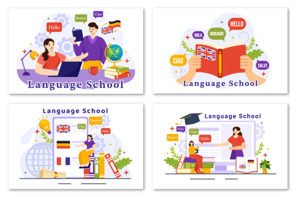 12 Language School Illustration