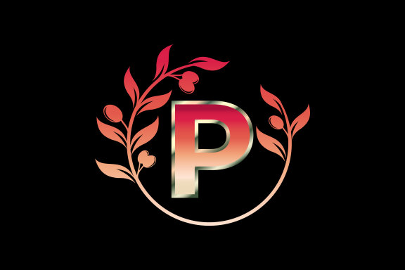 Round floral frame made by the olive branch