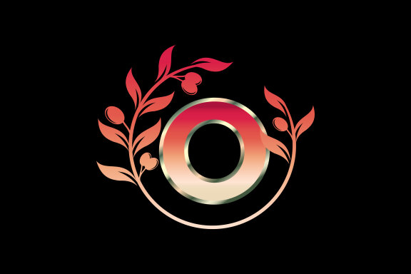 Round floral frame made by the olive branch