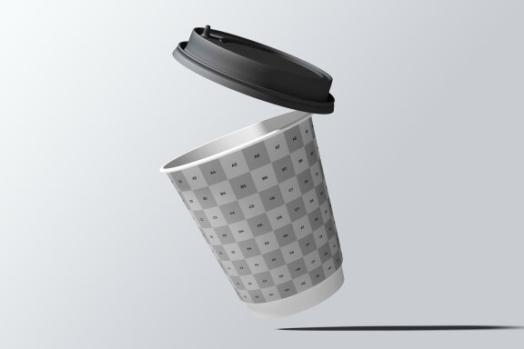 Floating Paper Cup FREE Mockup