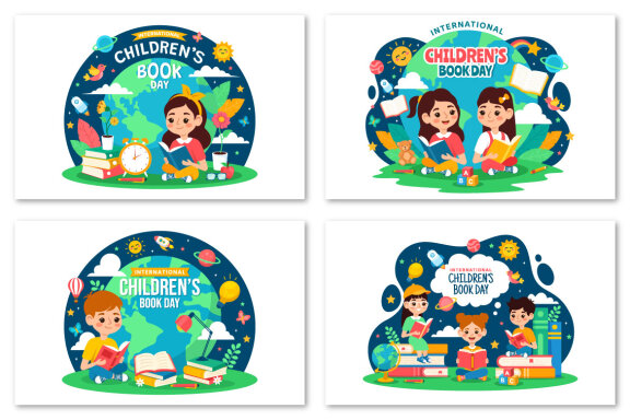 12 International Children Book Day Illustration