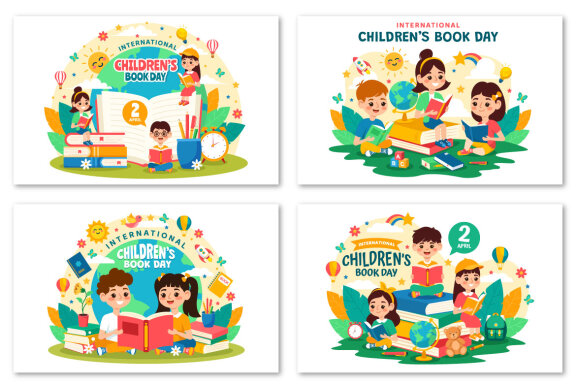 12 International Children Book Day Illustration