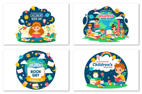 12 International Children Book Day Illustration