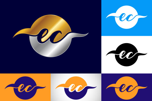 E C Logo Design Vector 