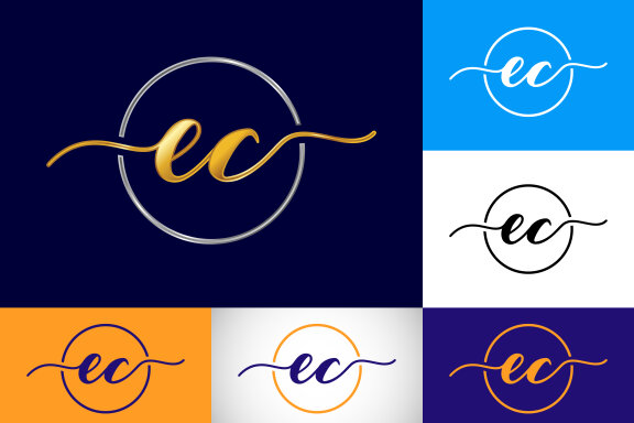 E C Logo Design Vector 