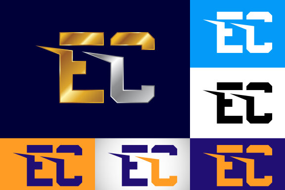 E C Logo Design Vector 