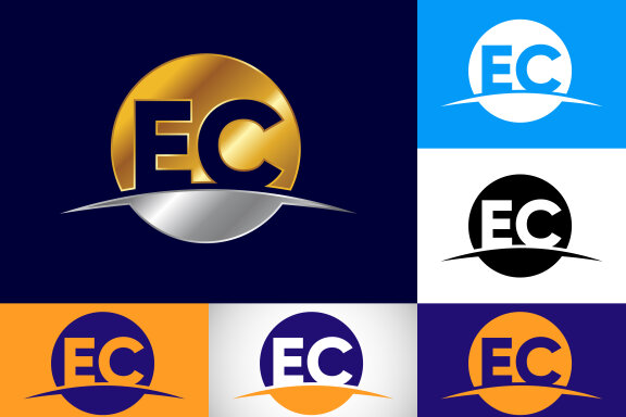 E C Logo Design Vector 