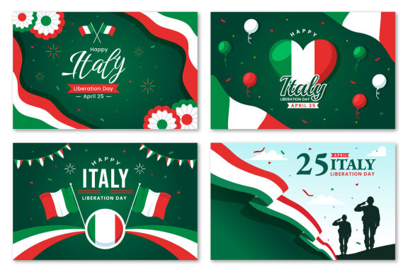 12 Happy Italy Liberation Day Illustration