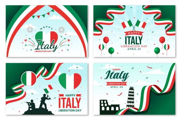 12 Happy Italy Liberation Day Illustration