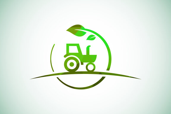 Tractor or farm low poly style logo