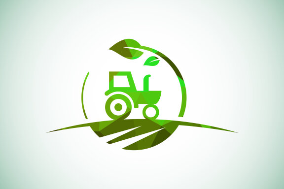 Tractor or farm low poly style logo