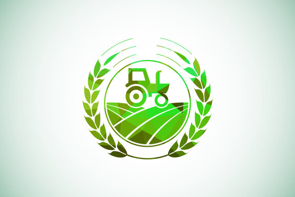 Tractor or farm low poly style logo