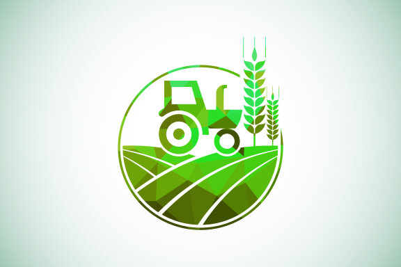 Tractor or farm low poly style logo