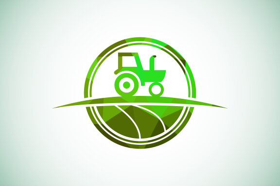 Tractor or farm low poly style logo