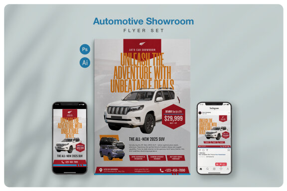 Automotive Showroom Flyer Set