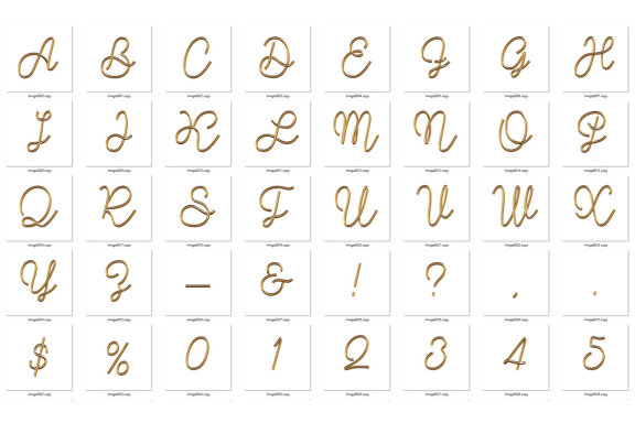 4 Golden PNG Alphabets