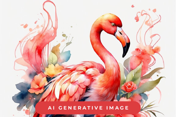 Watercolor Flamingo - 6 Free Stock Illustrations